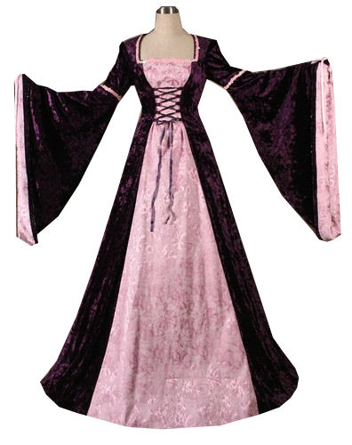 Ladies Medieval Renaissance Costume And Headdress Size 10 - 12 Image